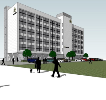 现代高层办公楼su模型