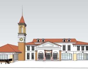 欧式酒店su模型