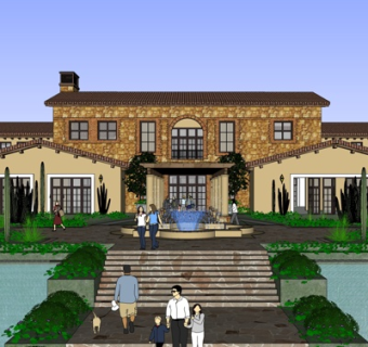 欧式酒店su模型