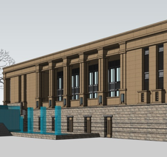 现代商务会所su模型