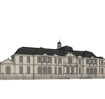 欧式酒店su模型