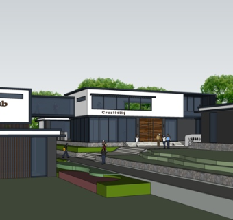 现代办公楼su模型