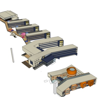 现代办公楼su模型