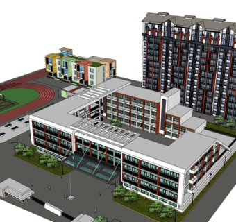 现代酒店su模型