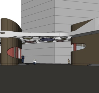 现代小区大门su模型