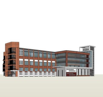 现代办公楼su模型