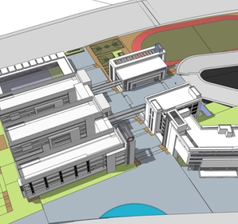 现代办公楼规划su模型