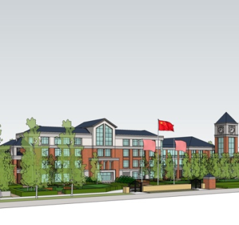 欧式学校su模型