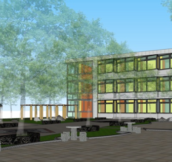 新中式办公楼su模型