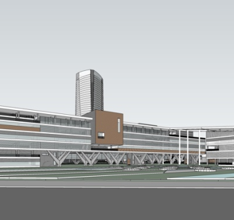 现代办公楼su模型