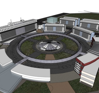 现代办公楼su模型