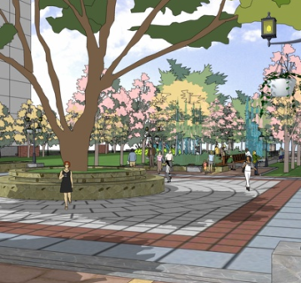 现代公园景观su模型