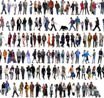 现代人物组合su模型