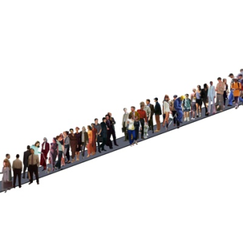 现代人物组合su模型