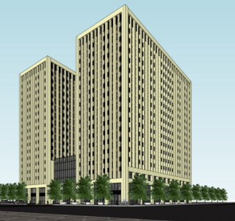 现代高层办公楼su模型