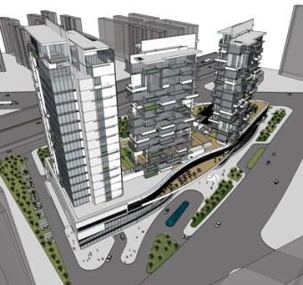 现代办公楼规划su模型