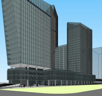 现代高层办公楼su模型