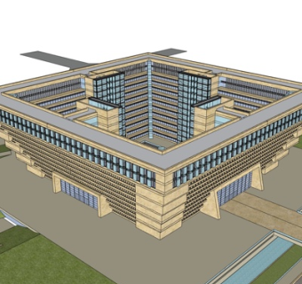 现代高层办公楼su模型