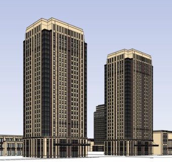 新古典高层办公楼su模型