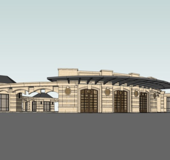 欧式沿街商业建筑su模型