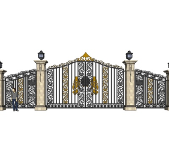 欧式铁艺大门su模型