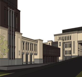 新古典沿街商业建筑su模型