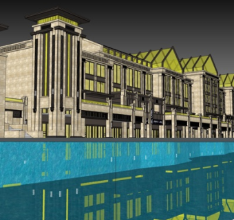 新古典沿街商业建筑su模型