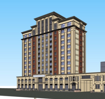 欧式酒店su模型