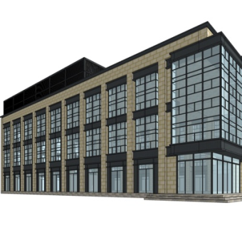 现代沿街商业建筑su模型