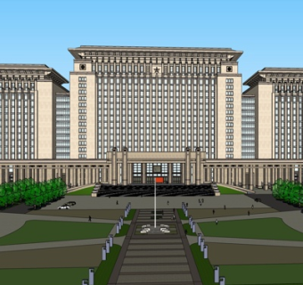 现代行政办公楼su模型