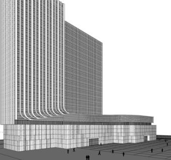 现代酒店su模型