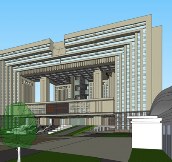 现代行政办公楼su模型