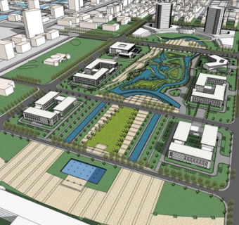 现代办公楼规划su模型