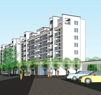 新中式公寓楼su模型