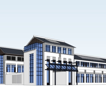 新中式商业会所su模型