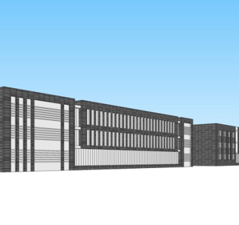 现代办公楼外观su模型