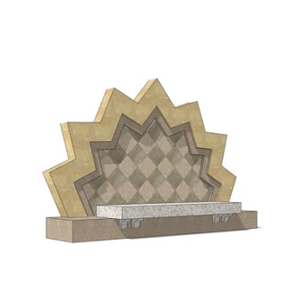 欧式石制公用椅su模型