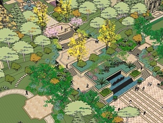 现代园林景观规划su模型