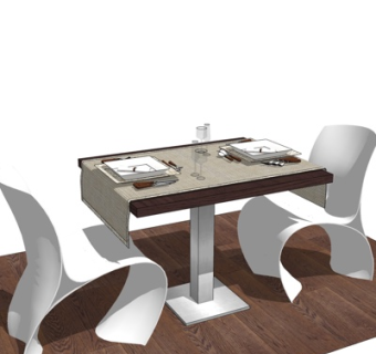 现代休闲桌椅su模型