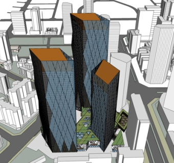 现代高层住宅规划su模型