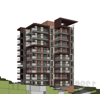 现代高层公寓su模型