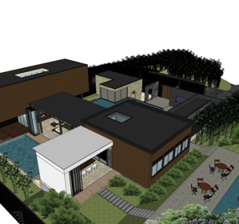 现代园林景观su模型