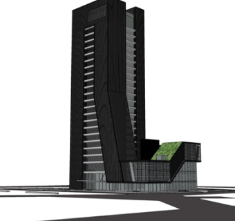 现代高层办公楼su模型