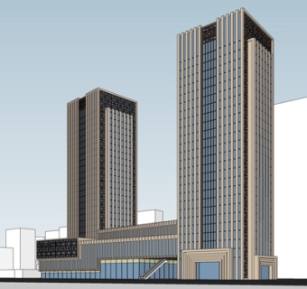 现代高层办公楼su模型