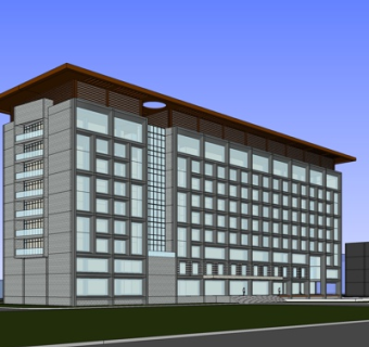 现代办公楼外观su模型