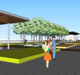 现代公园景观su模型