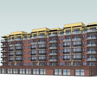 现代高层公寓su模型