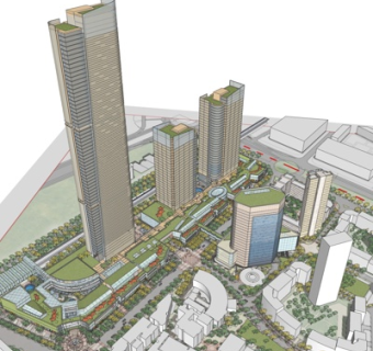 现代高层住宅规划su模型