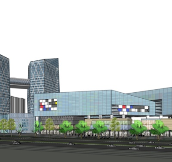 现代高层办公楼su模型