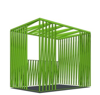 现代廊架凉亭su模型